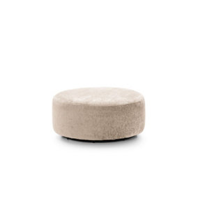 Harriet Crushed Chenille Large Swivel Footstool in Cream
