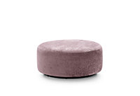 Harriet Crushed Chenille Large Swivel Footstool in Pink