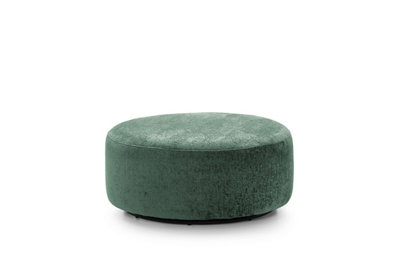 Harriet Crushed Chenille Large Swivel Footstool in Rifle Green