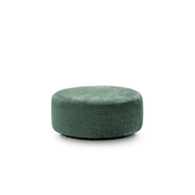 Harriet Crushed Chenille Large Swivel Footstool in Rifle Green