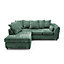 Harriet Crushed Chenille Left Facing Corner Sofa in Rifle Green