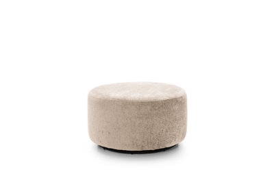 Harriet Crushed Chenille Swivel Footstool in Cream