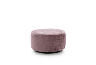 Harriet Crushed Chenille Swivel Footstool in Pink