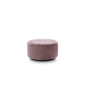 Harriet Crushed Chenille Swivel Footstool in Pink