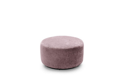 Harriet Crushed Chenille Swivel Footstool in Pink