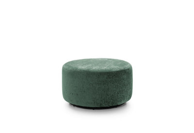 Harriet Crushed Chenille Swivel Footstool in Rifle Green