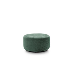 Harriet Crushed Chenille Swivel Footstool in Rifle Green