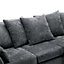 Harriet Plus Crushed Chenille U-Shape Sofa in Dark Grey