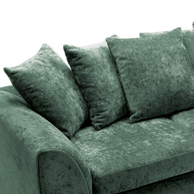 Harriet Plus Crushed Chenille U-Shape Sofa in Rifle Green