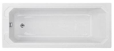 Harrington Traditional Straight Single Ended Shower Bath Tub (Waste Not Included) - 1700mm x 750mm - Balterley