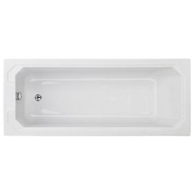 Harrington Traditional Straight Single Ended Shower Bath Tub (Waste Not Included) - 1700mm x 750mm - Balterley