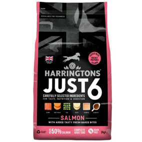Harringtons Just 6 Salmon & Vegetables Grain Free Dry Dog Food 2kg