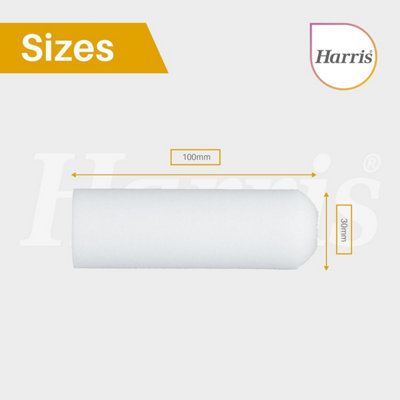 Harris 4 Inch Gloss Mini Roller Sleeves 10 Pack Woodwork Paint Rollers 4in for Trim Doors Skirting Gloss Satin FinishPro