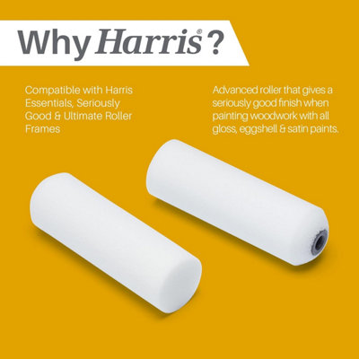 Harris 4 Inch Gloss Mini Roller Sleeves 10 Pack Woodwork Paint Rollers 4in for Trim Doors Skirting Gloss Satin FinishPro