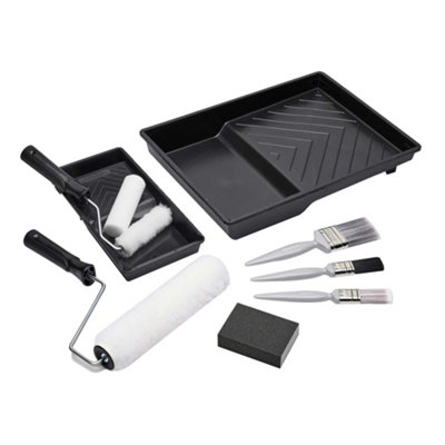 Harris Essentials Paint Roller & Tray Set (Pack of 11) Black/White (One Size)