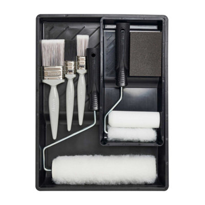 Harris Essentials Paint Roller & Tray Set (Pack of 11) Black/White (One Size)