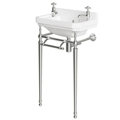 Harrogate Basin with Washstand 515mm Wide - 2 Tap Hole