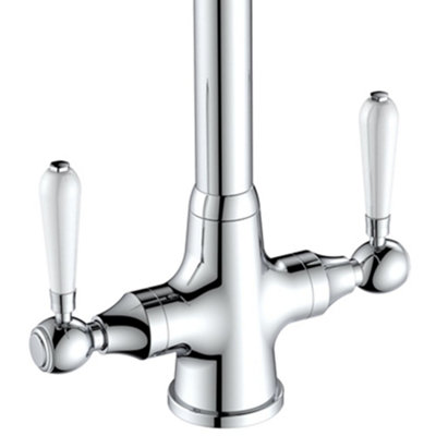 Harrogate Kitchen Tap Deck Mounted Chrome Lever Swivel Spout Manual Mixer