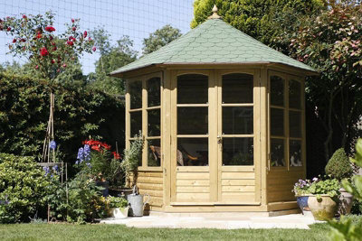 Harrogate Large Summerhouse - Pressure Treatet Timber - L270 x W270 x H310 cm