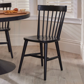 Harrogate Painted Spindle Back Kitchen Furniture Dining Room Chair - Black