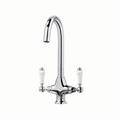 Harrogate Twin Lever Kitchen Sink Mixer Tap Swivel Spout