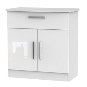 Harrow 1 Drawer 2 Door Sideboard in White Gloss (Ready Assembled)