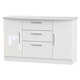 Harrow 2 Door 3 Drawer Sideboard in White Gloss (Ready Assembled)
