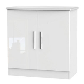 Harrow 2 Door Cabinet in White Gloss (Ready Assembled)