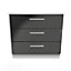 Harrow 3 Drawer Chest in Black Gloss & White (Ready Assembled)