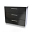 Harrow 3 Drawer Chest in Black Gloss & White (Ready Assembled)