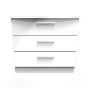Harrow 3 Drawer Chest in White Gloss (Ready Assembled)