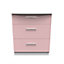Harrow 3 Drawer Deep Chest in Kobe Pink & White (Ready Assembled)