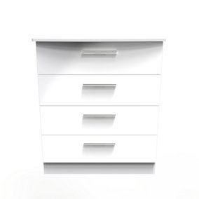 Harrow 4 Drawer Chest in White Gloss (Ready Assembled)