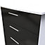 Harrow 4 Drawer Deep Chest in Black Gloss & White (Ready Assembled)