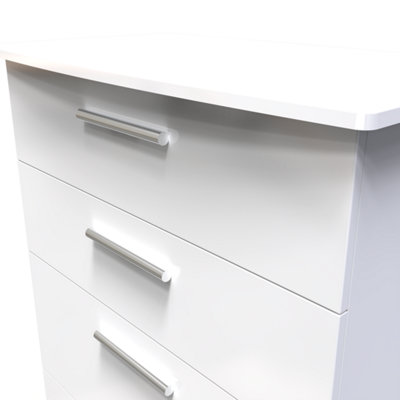 Harrow 4 Drawer Deep Chest in White Gloss (Ready Assembled)