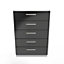 Harrow 5 Drawer Chest in Black Gloss & White (Ready Assembled)