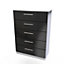 Harrow 5 Drawer Chest in Black Gloss & White (Ready Assembled)