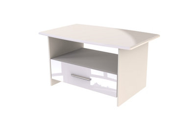 Harrow Bottom Drawer Coffee Table in White Gloss (Ready Assembled)