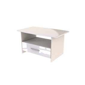 Harrow Bottom Drawer Coffee Table in White Gloss (Ready Assembled)
