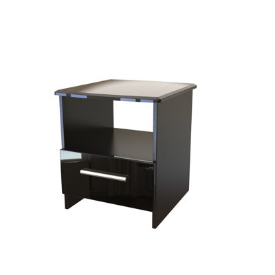 Harrow Bottom Drawer Lamp Table in Black Gloss (Ready Assembled)