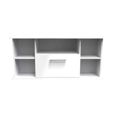 Harrow Corner TV Unit in White Gloss (Ready Assembled)