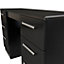 Harrow Double Pedestal Desk in Black Gloss (Ready Assembled)
