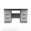 Harrow Double Pedestal Desk in Grey Matt (Ready Assembled)