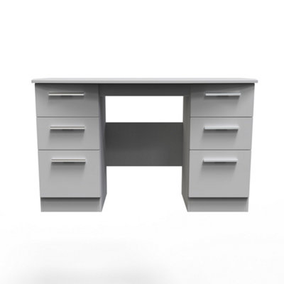 Harrow Double Pedestal Desk in Grey Matt (Ready Assembled)