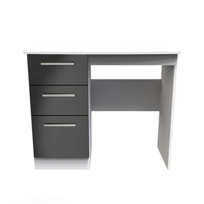 Harrow Vanity in Black Gloss & White (Ready Assembled)