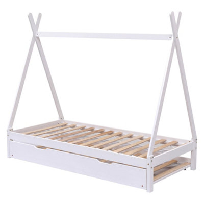 Harry Kids Childrens Wooden Teepee Tent Single Bed Frame With Guest ...