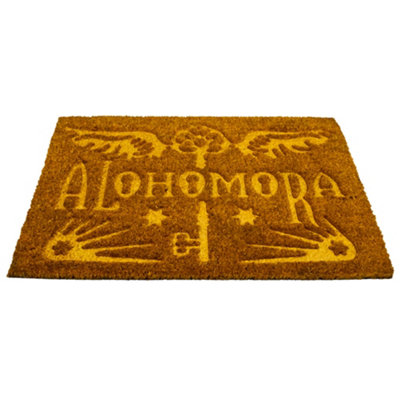 Harry Potter Alohomora Embossed Door Mat Brown/Yellow (One Size)