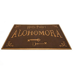Harry Potter Alohomora Rubber Door Mat Brown (One Size)
