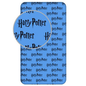 Harry Potter Blue 100% Cotton Single Fitted Sheet