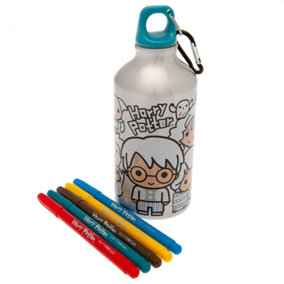 Harry Potter Customisable Water Bottle Set Silver (One Size)
